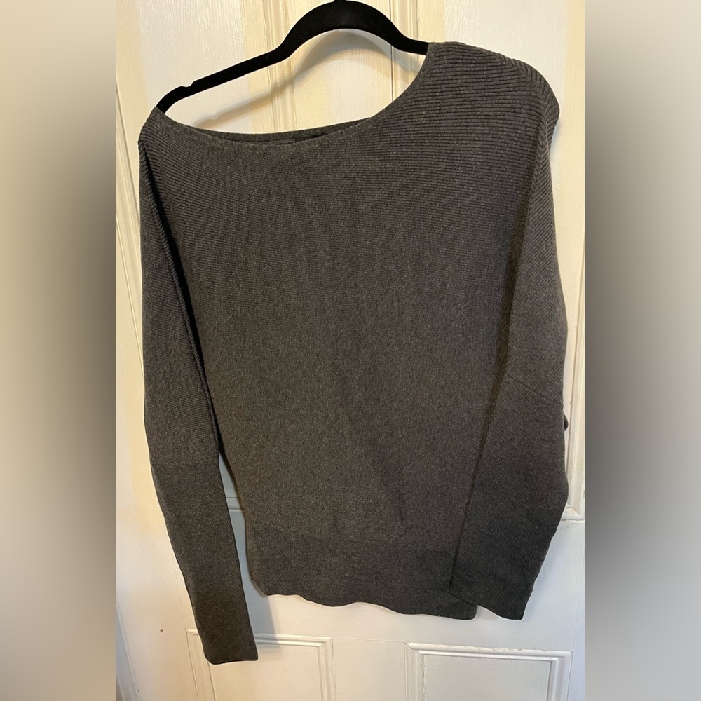 Banana Republic Off-the-Shoulder Sweater in Charcoal Gray